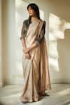 Shop_Shorshe Clothing_Beige Handloom Silk Saree _at_Aza_Fashions