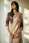 Shorshe Clothing_Beige Handloom Silk Saree _Online_at_Aza_Fashions