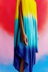 Studio Rigu_Multi Color Vegan Silk Tie-dye One Shoulder Tie Dye Draped Dress _Online_at_Aza_Fashions
