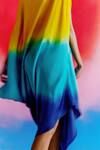 Buy_Studio Rigu_Multi Color Vegan Silk Tie-dye One Shoulder Tie Dye Draped Dress _Online_at_Aza_Fashions