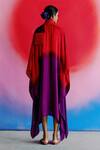 Shop_Studio Rigu_Red Vegan Silk Tie-dye High Neck Tie Dye Asymmetric Dress _at_Aza_Fashions