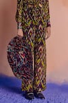 Studio Rigu_Multi Color Organza Printed Ikat Trousers  _Online_at_Aza_Fashions