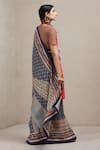 Shop_Ritu Kumar_Blue Na Printed Saree _at_Aza_Fashions