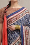 Ritu Kumar_Blue Na Printed Saree _at_Aza_Fashions