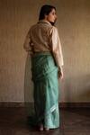 Buy_Shorshe Clothing_Green Handloom Silk Organza Jamdani Chanderi Saree_Online_at_Aza_Fashions