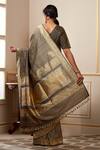 Shop_Weaver Story_Grey Handloom Banarasi Kadhwa Saree _at_Aza_Fashions