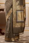Buy_Weaver Story_Grey Handloom Banarasi Kadhwa Saree _Online_at_Aza_Fashions