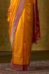 Buy Weaver Story Orange Handloom Katan Silk Banarasi Saree Online at Aza Fashions Buy_Weaver Story_Orange Handloom Katan Silk Banarasi Saree_Online_at_Aza_Fashions