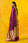 Shop_Weaver Story_Purple Pure Katan Silk Zari Handloom Saree_at_Aza_Fashions