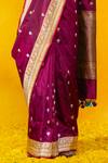 Buy_Weaver Story_Purple Pure Katan Silk Zari Handloom Saree_Online_at_Aza_Fashions