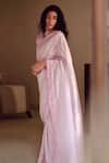 Buy_Shorshe Clothing_Pink Handwoven Tissue Saree _at_Aza_Fashions