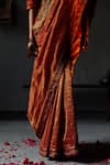 Shorshe Clothing_Red Handloom Tissue Embroidery Beads And Gota Patti Saree _at_Aza_Fashions