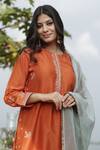 Shop_Sravanti_Orange Round Embroidered Kurta Set  _Online_at_Aza_Fashions