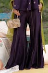 Sravanti_Purple Scoop Neck Embroidered Top And Sharara Set _at_Aza_Fashions