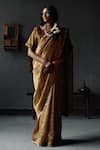 Buy_Shorshe Clothing_Gold Handloom Tissue Saree _at_Aza_Fashions