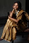 Buy_Shorshe Clothing_Gold Handloom Tissue Saree _Online_at_Aza_Fashions