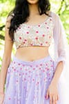 Shop_Salt And Spring_Purple Tulle Leaf And Floral Motifs V Neck Botanical Embroidered Lehenga Set _Online_at_Aza_Fashions
