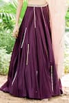 Shop_Salt And Spring_Purple Net, Chanderi Sweetheart Neck Embroidered Lehenga Set _Online_at_Aza_Fashions