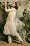Buy_Chokhi Chorri_White Kurta Chanderi  Pant Embroidered And Set _at_Aza_Fashions