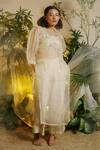Buy_Chokhi Chorri_White Kurta Organza Pant And Inner Silk & Set _at_Aza_Fashions