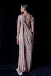 Shop_Gaurav Gupta_Pink Silk Georgette Pre-draped Embroidered Saree Gown_at_Aza_Fashions