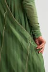 Buy_Dot_Green Chanderi Hand Embroidered Round Anarkali Set _Online_at_Aza_Fashions