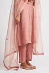 Shop_Dot_Pink Organza Thread Work Round Kurta Set _Online_at_Aza_Fashions