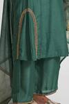 Dot_Green Chanderi, Cotton Silk Gota Patti, Thread Embroidered Kurta Palazzo Set _Online_at_Aza_Fashions
