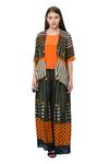 So Us By Sougatpaul_Green Muslin Slub Round Printed Jacket And Palazzo Set  _Online_at_Aza_Fashions