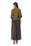 Shop_So Us By Sougatpaul_Black Muslin Slub V Neck Printed Kurta And Palazzo Set _at_Aza_Fashions