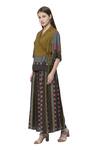 Buy_So Us By Sougatpaul_Black Muslin Slub V Neck Printed Kurta And Palazzo Set _Online_at_Aza_Fashions
