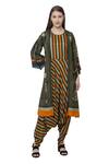 Buy_So Us By Sougatpaul_Green Muslin Slub Round Printed Jumpsuit With Jacket _at_Aza_Fashions
