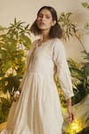 Shop_Chokhi Chorri_White Malai Chanderi Midi Dress _at_Aza_Fashions