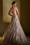 Shop_Seema Gujral_Gold Embroidery V Neck Sequin Embellished Gown _at_Aza_Fashions