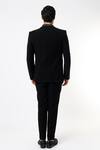 Shop_Nero By Shaifali And Satya_Black Suiting Fabric Satin Lapel Tuxedo Pant Set_at_Aza_Fashions