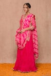 Shop_Surbhi shah_Pink Cotton Bandhej Print Kurta Lehenga Set_Online_at_Aza_Fashions