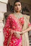 Surbhi shah_Silk Floral Embroidered Lehenga Set_Online_at_Aza_Fashions
