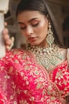 Surbhi shah_Silk Floral Embroidered Lehenga Set_at_Aza_Fashions