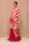 Shop_Surbhi shah_Pink Cotton Leheriya Print Kurta Sharara Set_at_Aza_Fashions