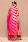 Shop_Surbhi shah_Pink Cotton Leheriya Print Kurta Pant Set_at_Aza_Fashions