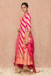Shop_Surbhi shah_Pink Cotton Leheriya Print Kurta Pant Set_Online_at_Aza_Fashions