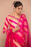 Surbhi shah_Pink Cotton Leheriya Print Kurta Pant Set_at_Aza_Fashions