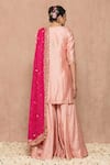 Shop_Surbhi shah_Pink Cotton Silk Kurta Sharara Set_at_Aza_Fashions