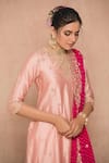 Surbhi shah_Pink Cotton Silk Kurta Sharara Set_at_Aza_Fashions