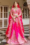 Buy_Surbhi shah_Pink Silk Marori Embroidered Lehenga Set_at_Aza_Fashions