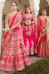 Surbhi shah_Pink Silk Marori Embroidered Lehenga Set_Online_at_Aza_Fashions