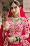 Surbhi shah_Pink Silk Marori Embroidered Lehenga Set_at_Aza_Fashions