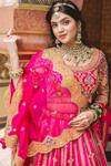 Buy_Surbhi shah_Pink Silk Patch Embroidered Lehenga Set_Online_at_Aza_Fashions