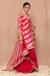 Surbhi shah_Pink Cotton Leheriya Kurta Sharara Set_Online_at_Aza_Fashions