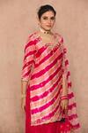 Shop_Surbhi shah_Pink Cotton Leheriya Kurta Sharara Set_Online_at_Aza_Fashions